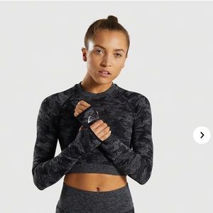 GymShark Camo Seamless Long Sleeve Crop Top